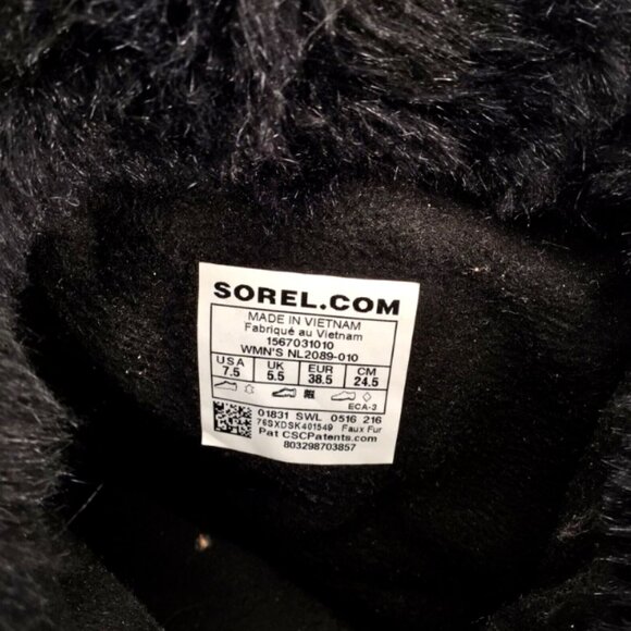 Sorel Women Boots Tivoli II Waterproof Suede Leather NL 2089 010 Black Size 7.5 - Picture 4 of 10